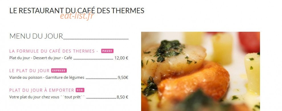 Café des Thermes — carte page 1