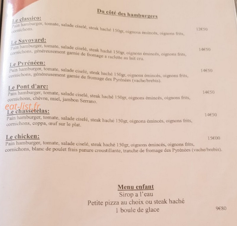 Chez Boris — carte page 1