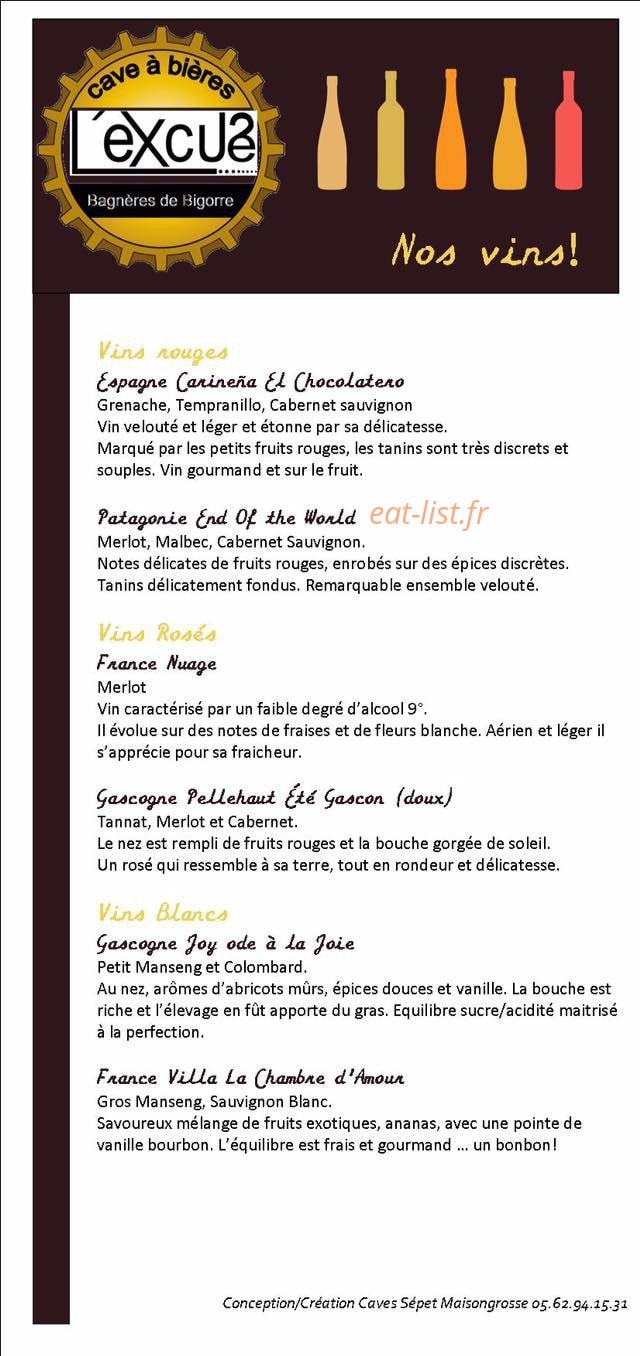 L'Excuse — carte page 1
