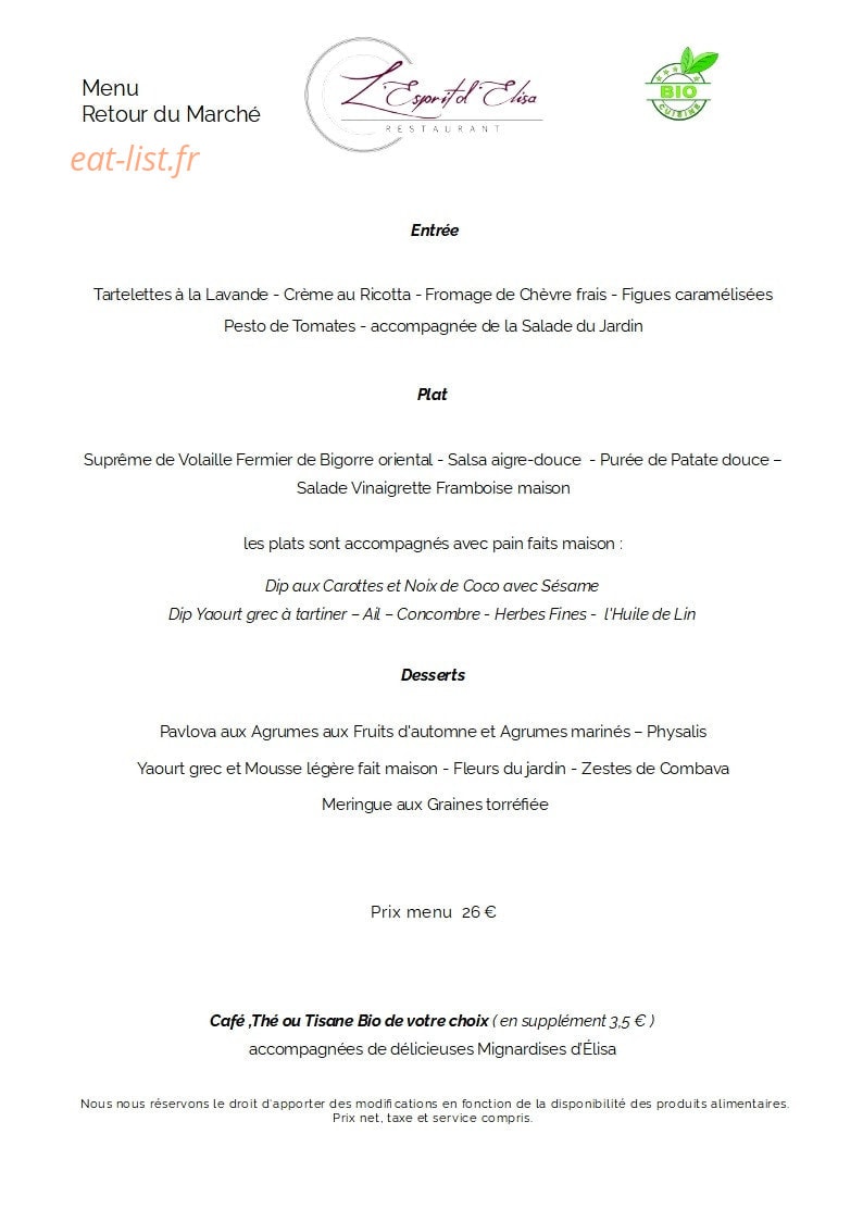 L'esprit D'Elisa — carte page 1