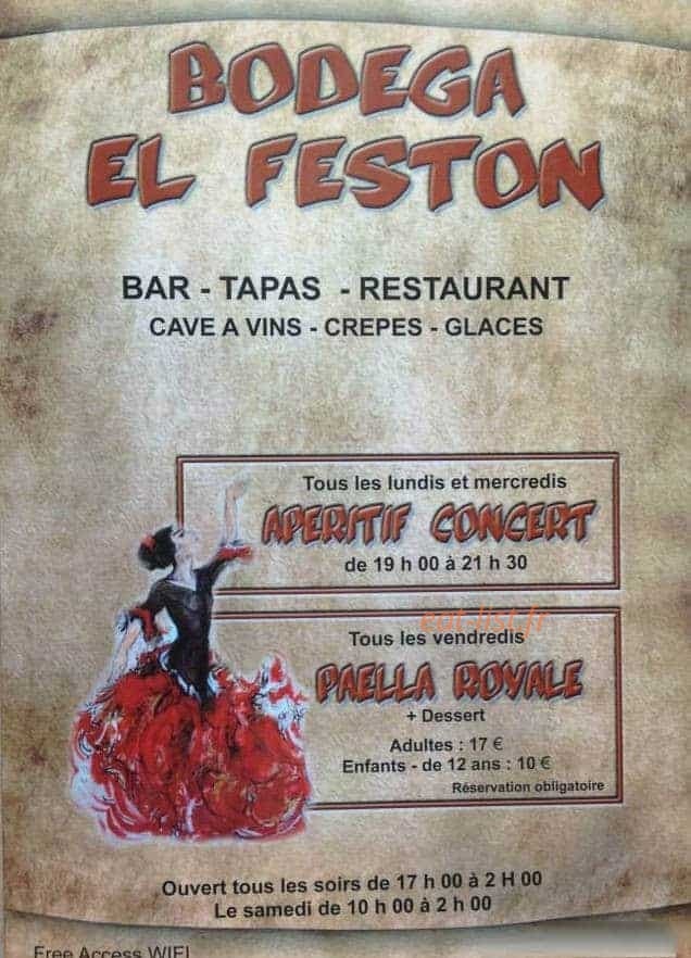 Bodega El Feston — carte page 1