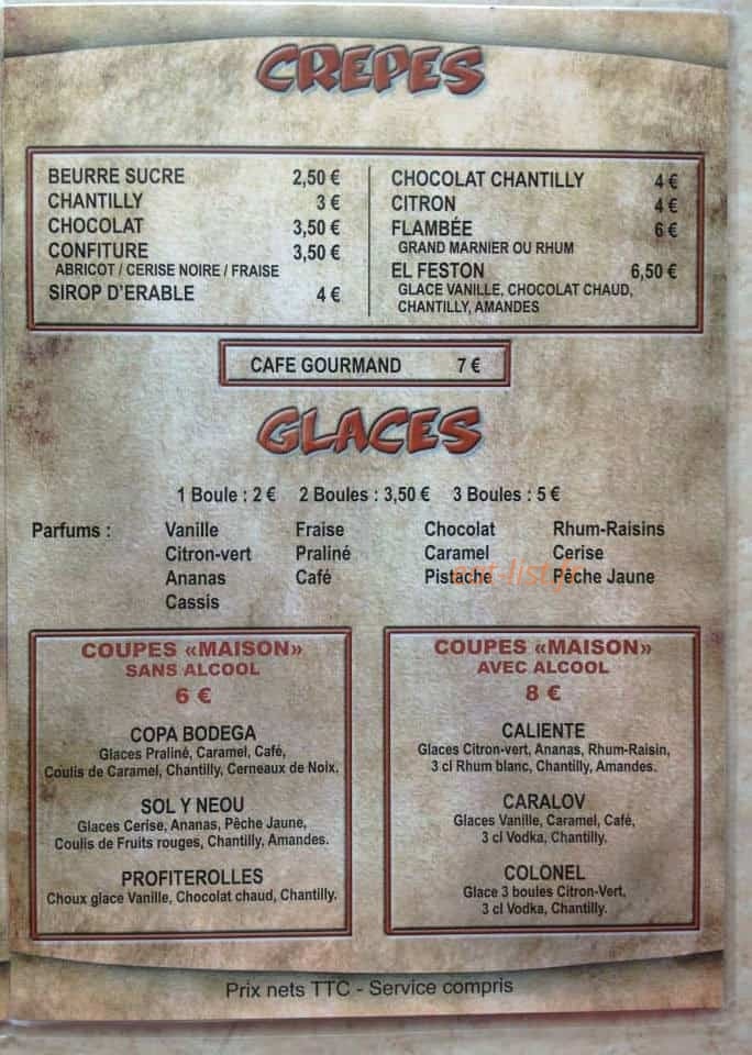 Bodega El Feston — carte page 3