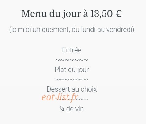 Hôtel Restaurant de la Gare — carte page 1