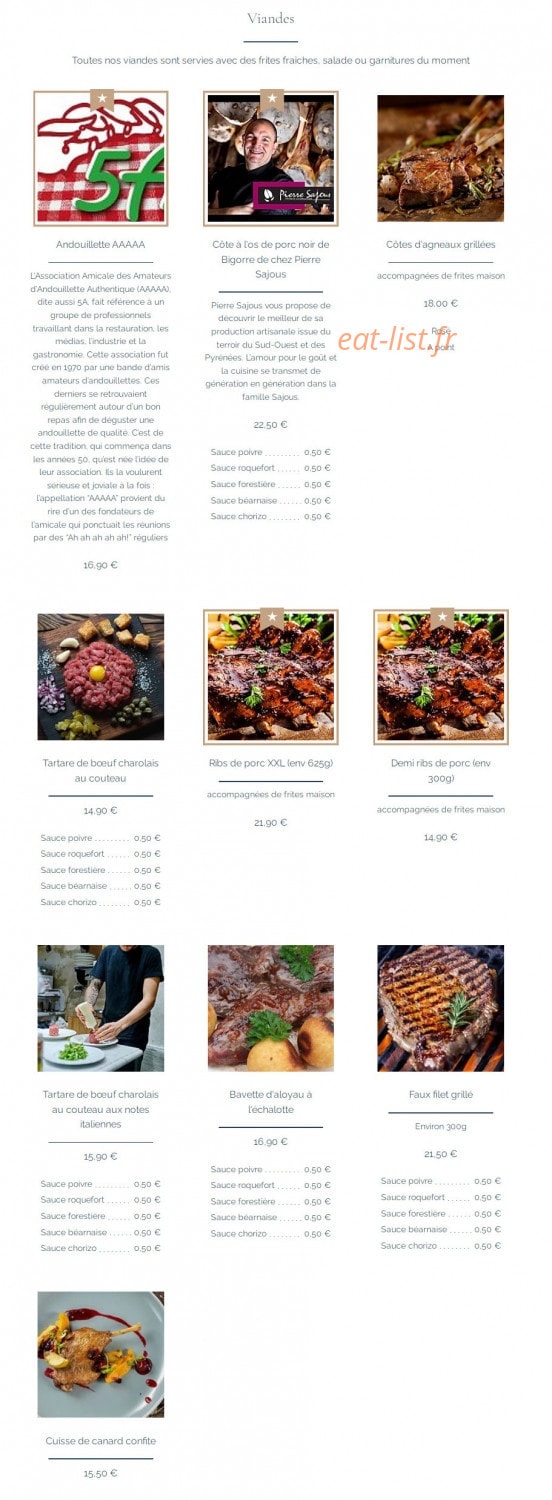 La Terrasse Gourmande — carte page 3