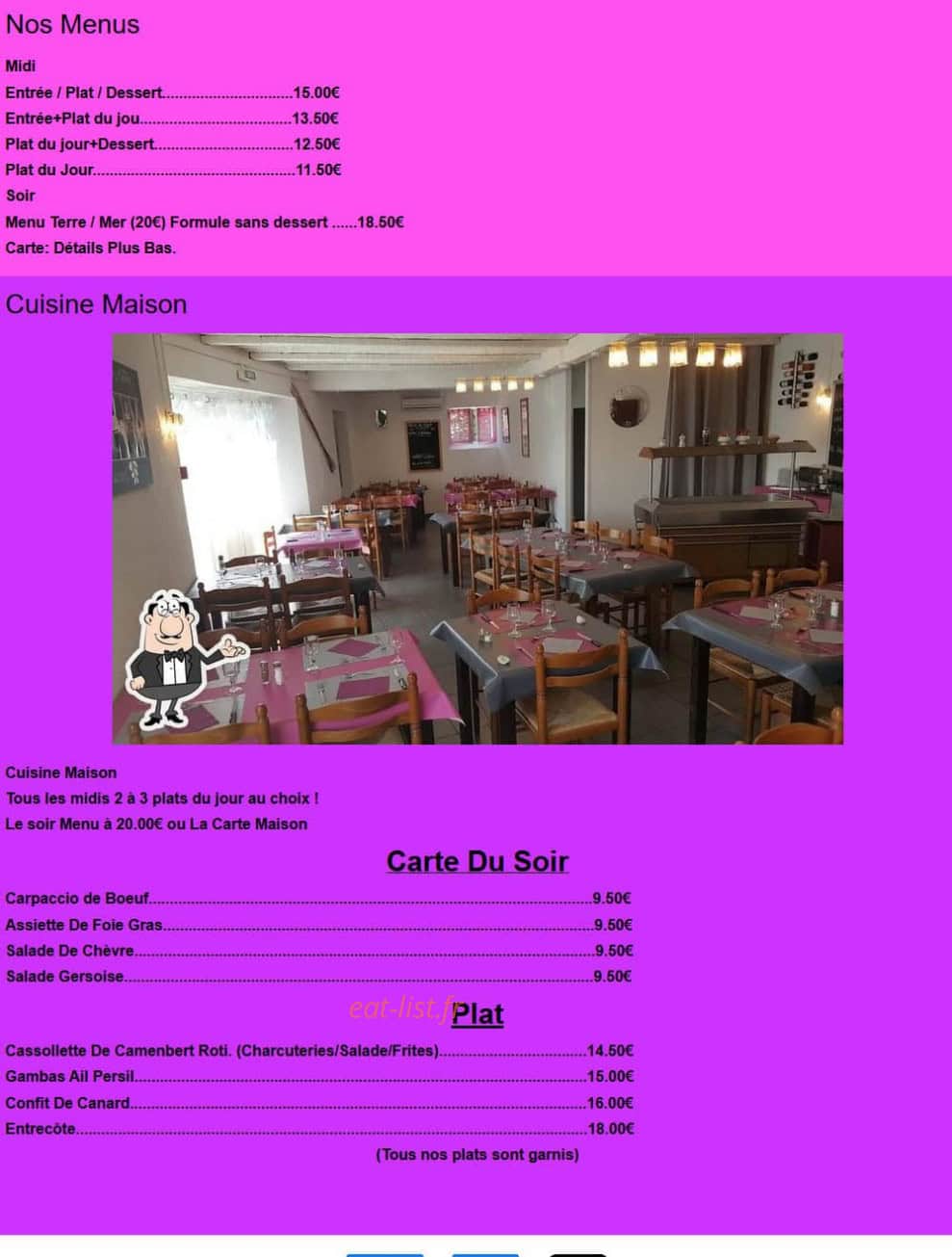 La vieille Auberge — carte page 1