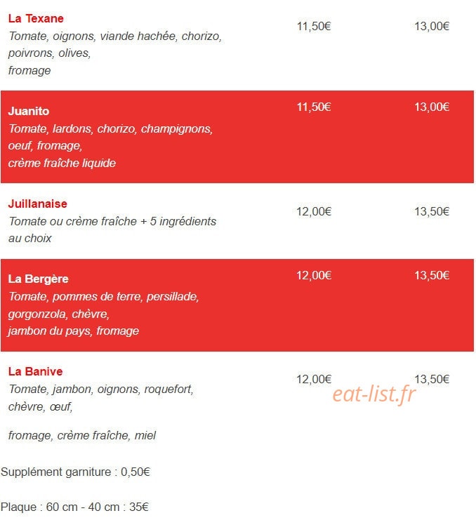 Le Bar Juillanais — carte page 3