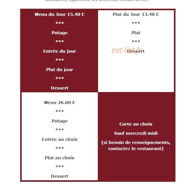 Chez Maurette — carte page 1