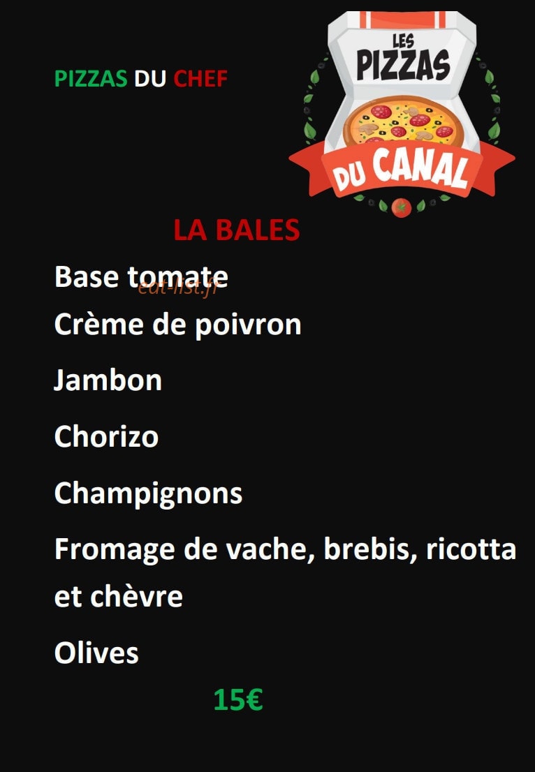 Les pizzas du canal — carte page 3