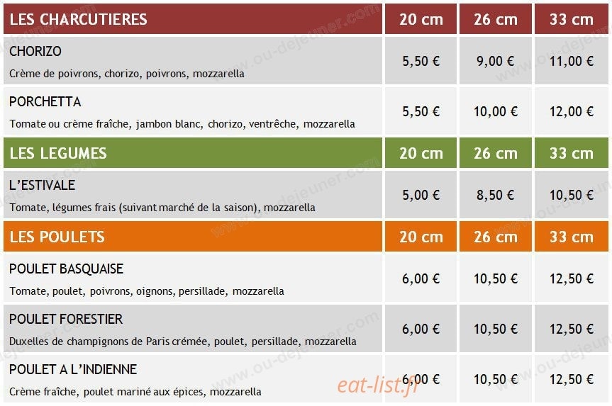 Pizza au feu de bois — carte page 2