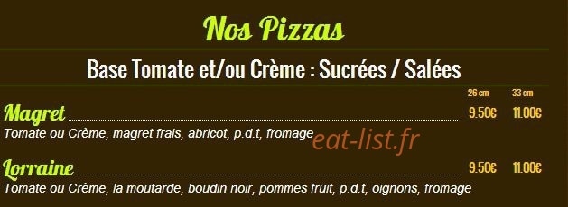 Pizzas Tentations — carte page 6