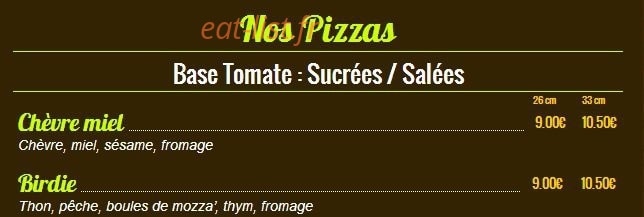 Pizzas Tentations — carte page 4