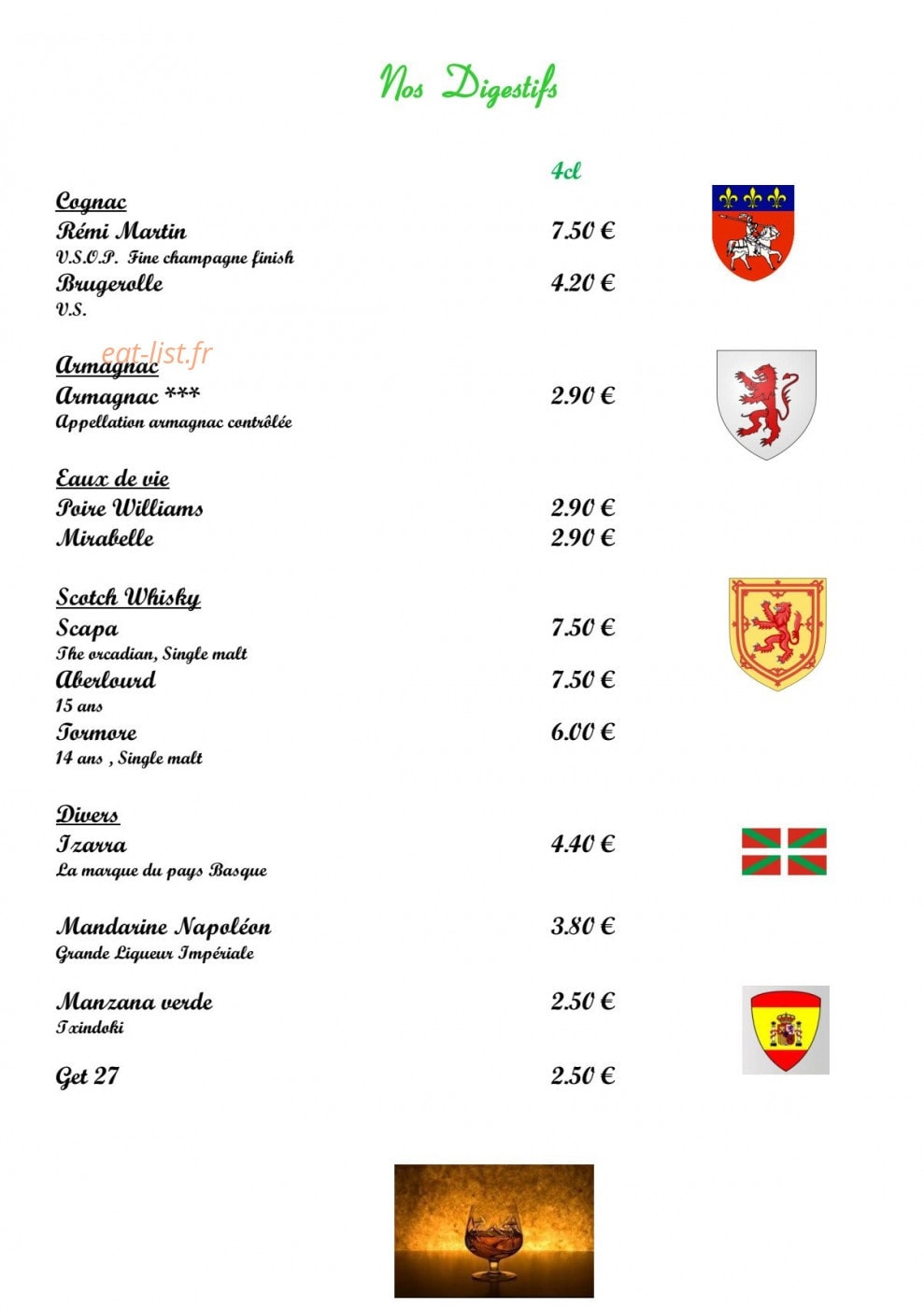 Restaurant du golf des Tumulus — carte page 11