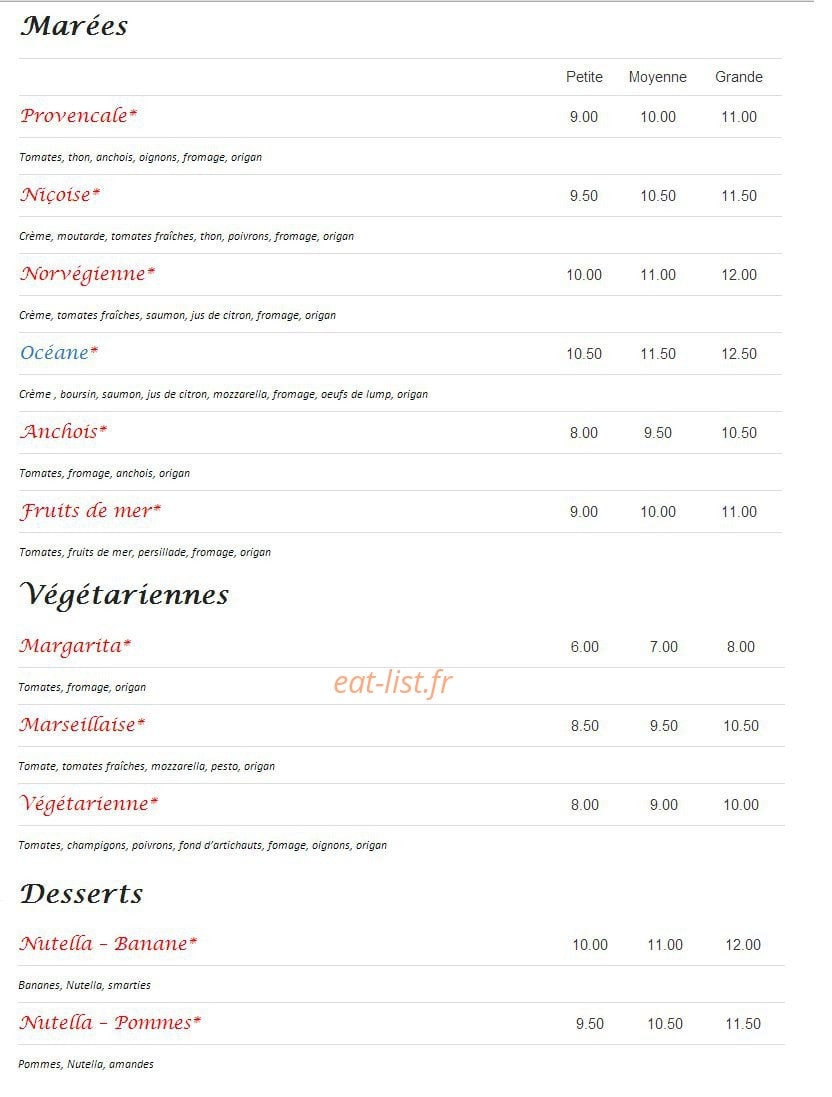 Pizza Nini — carte page 3
