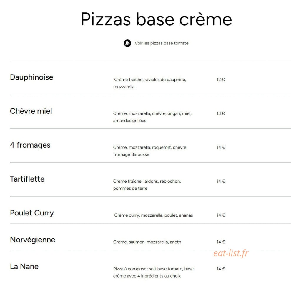 Chez Nane — carte page 3