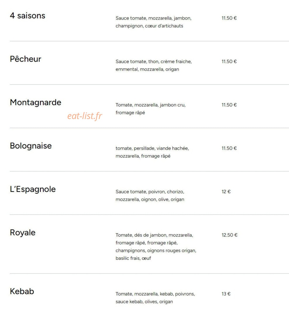 Chez Nane — carte page 2