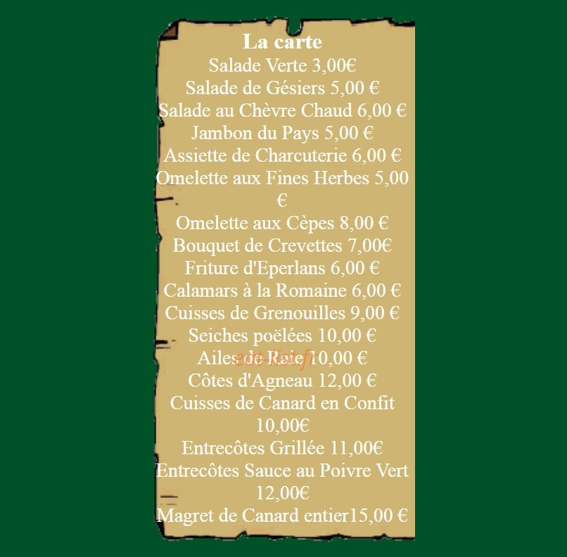 L'Orée des Cimes — carte page 4