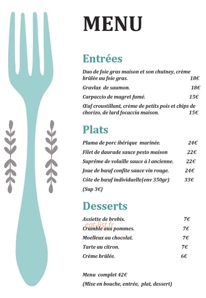 L'Auberge du Bergons — carte page 1