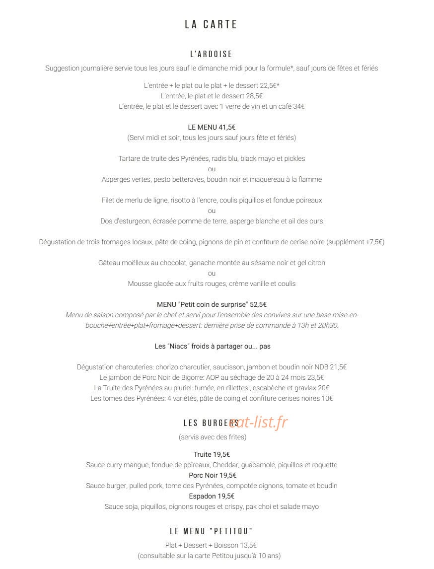 Le Miramont — carte page 1