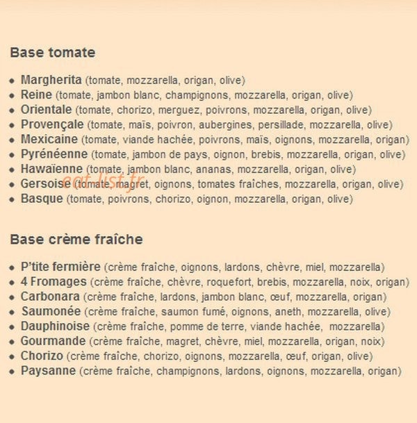 Pizza Chez Lolo — carte page 1
