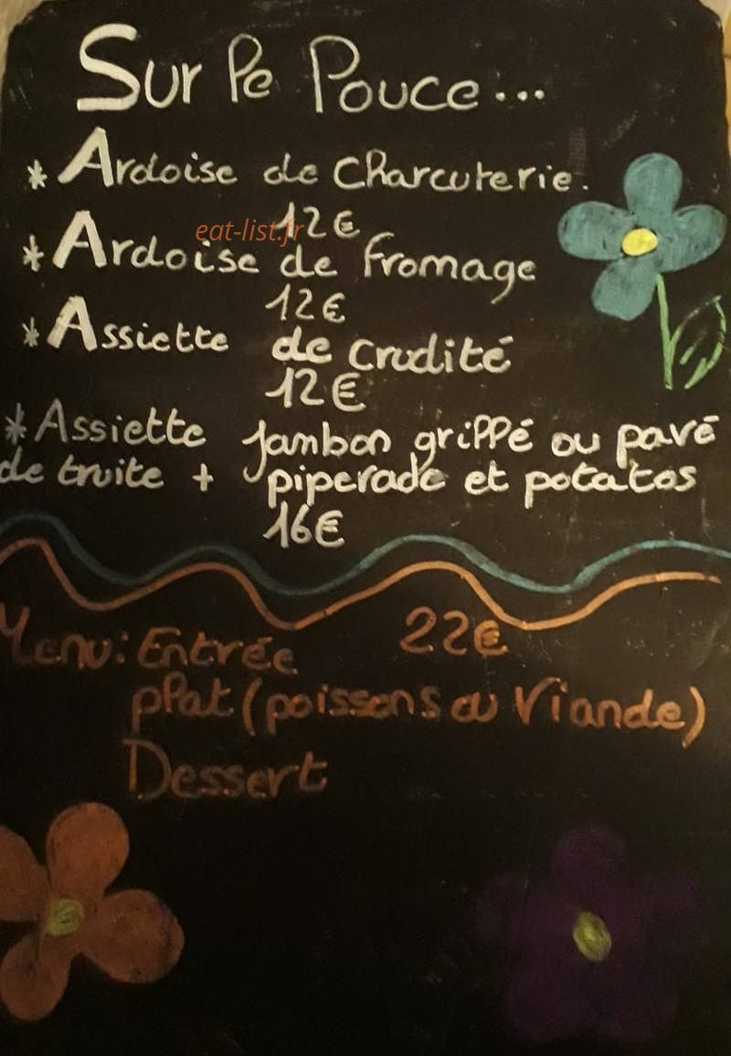 L'Auberge du Mont de Gez — carte page 2