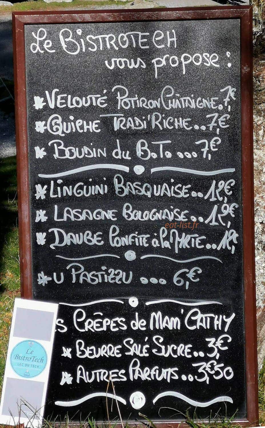 Le BistroTech — carte page 1