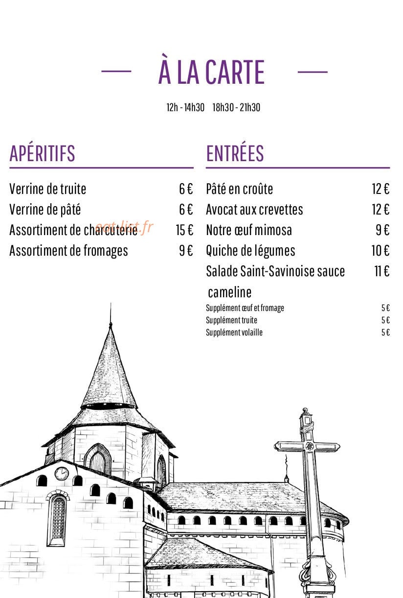 Le Bistrot de l’Abbaye — carte page 2