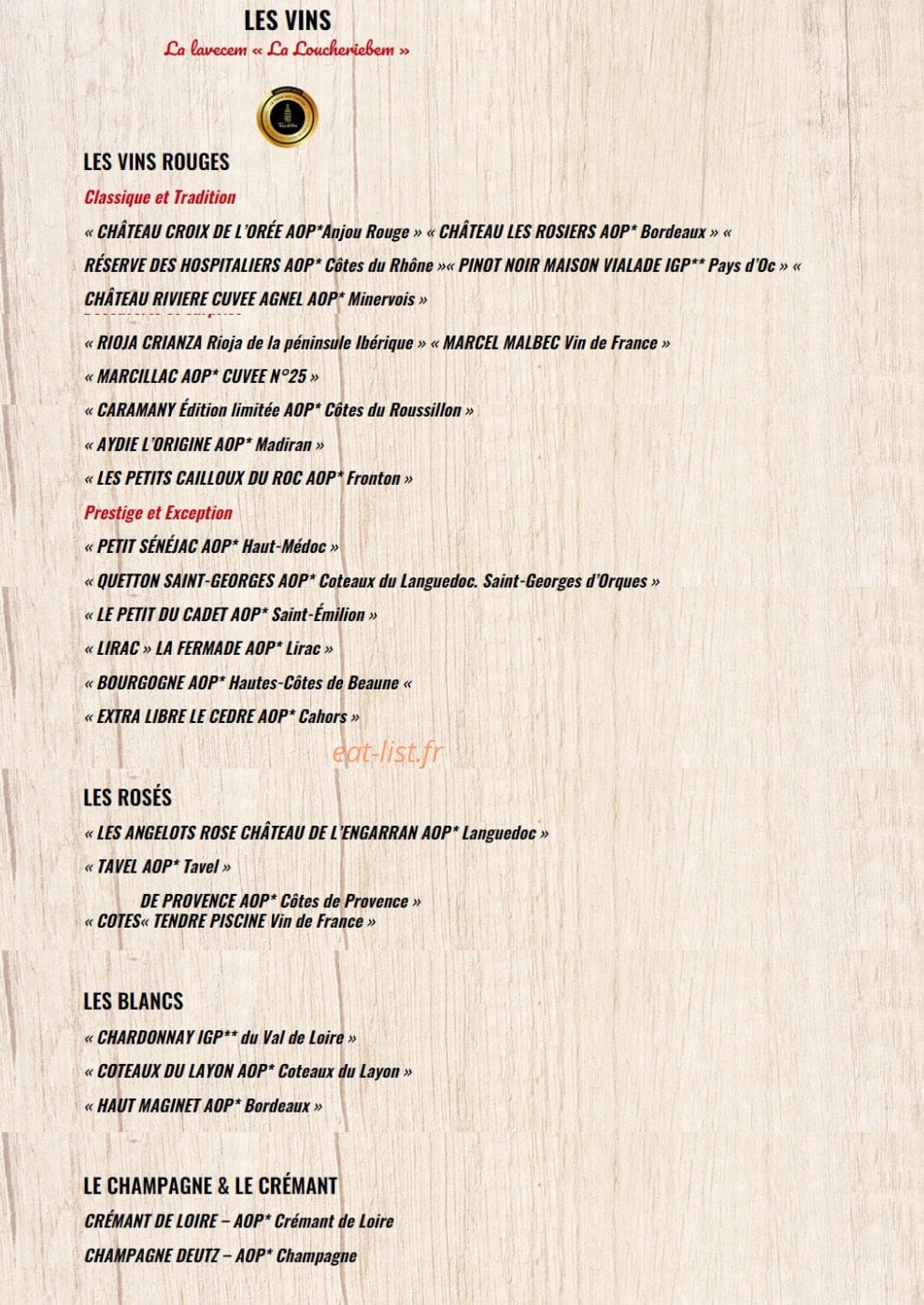 La Boucherie — carte page 8