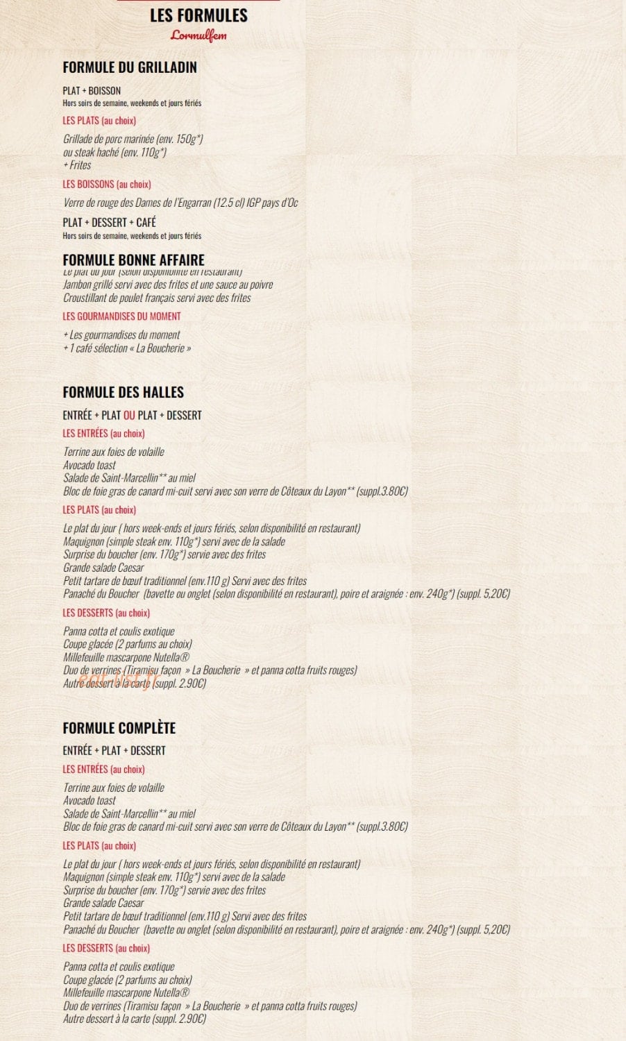 La Boucherie — carte page 9