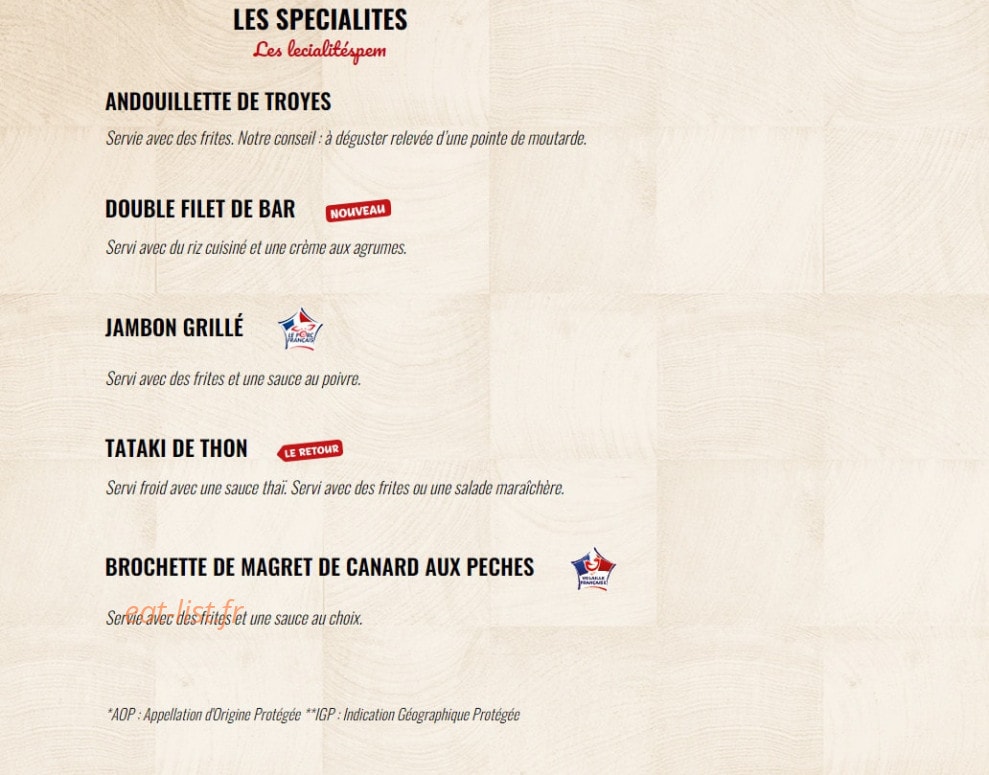 La Boucherie — carte page 6