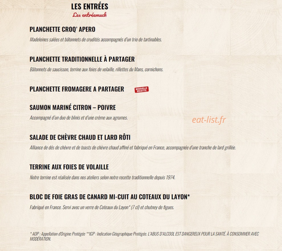 La Boucherie — carte page 1