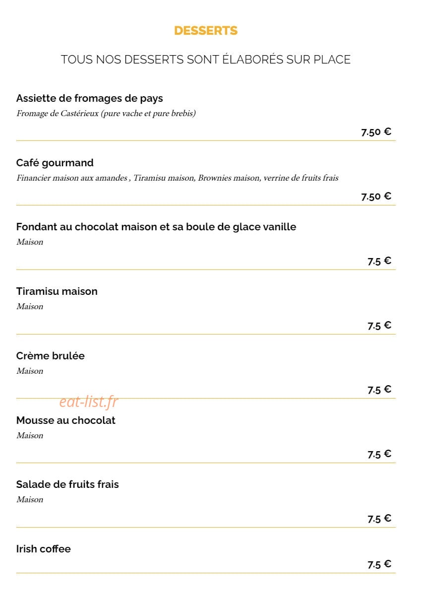 La Taverne Ibos — carte page 7