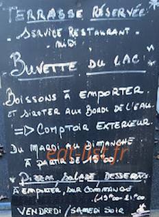 Restaurant du Lac — carte page 1