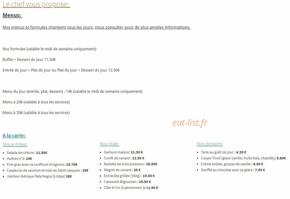 Le Tivoli — carte page 1