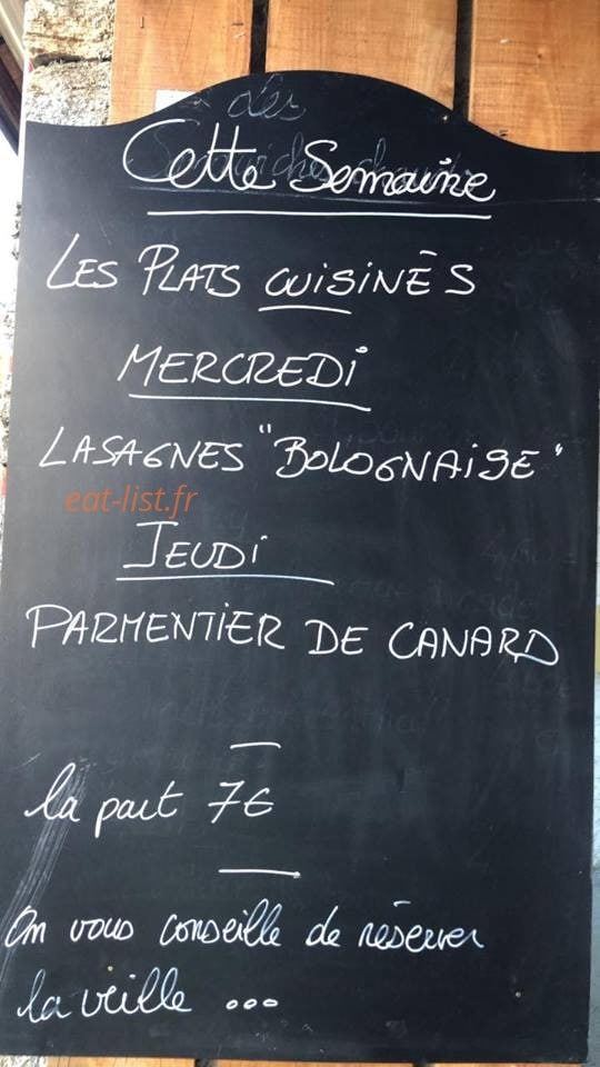 Chez Gino — carte page 1