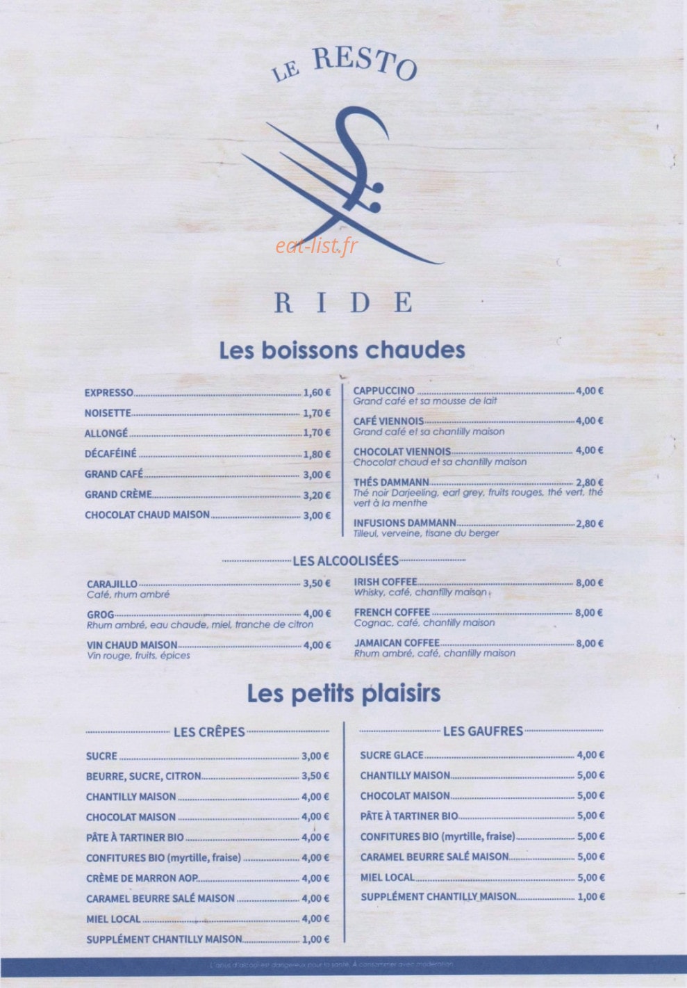 Le Resto Fa Ride — carte page 2