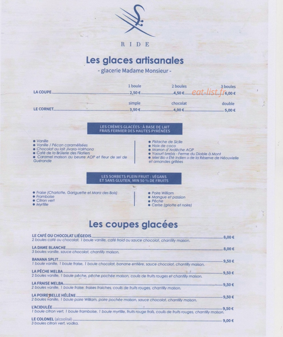 Le Resto Fa Ride — carte page 4