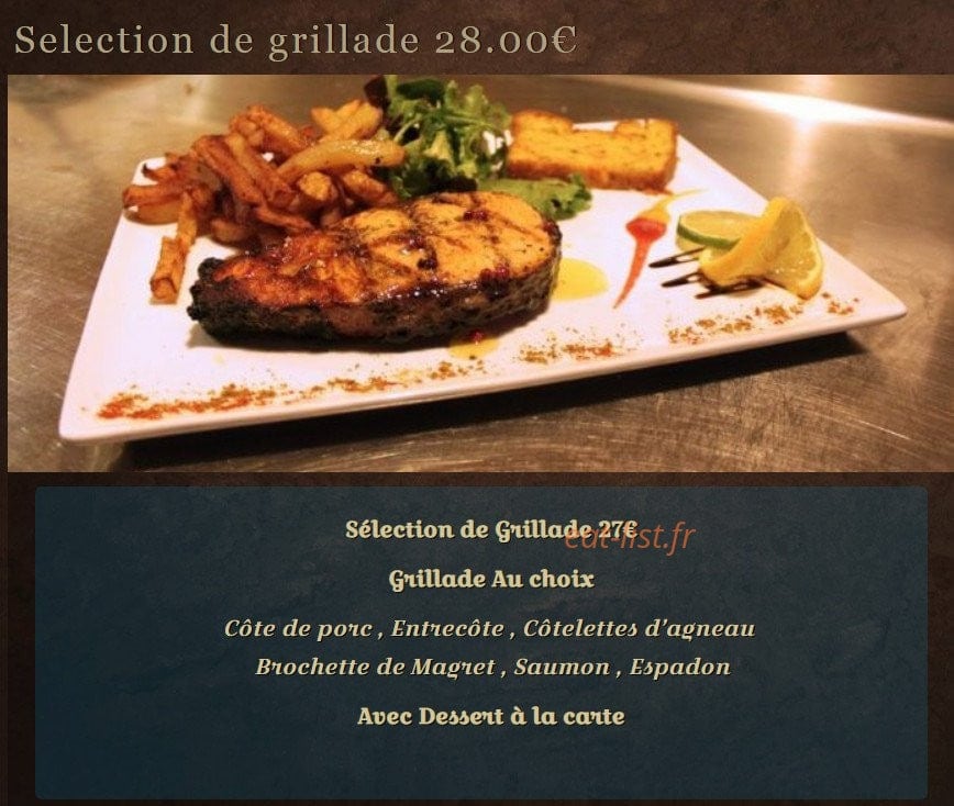 Carte et menu de L'Auberge du Château à Loudenvielle — Selection de grillade