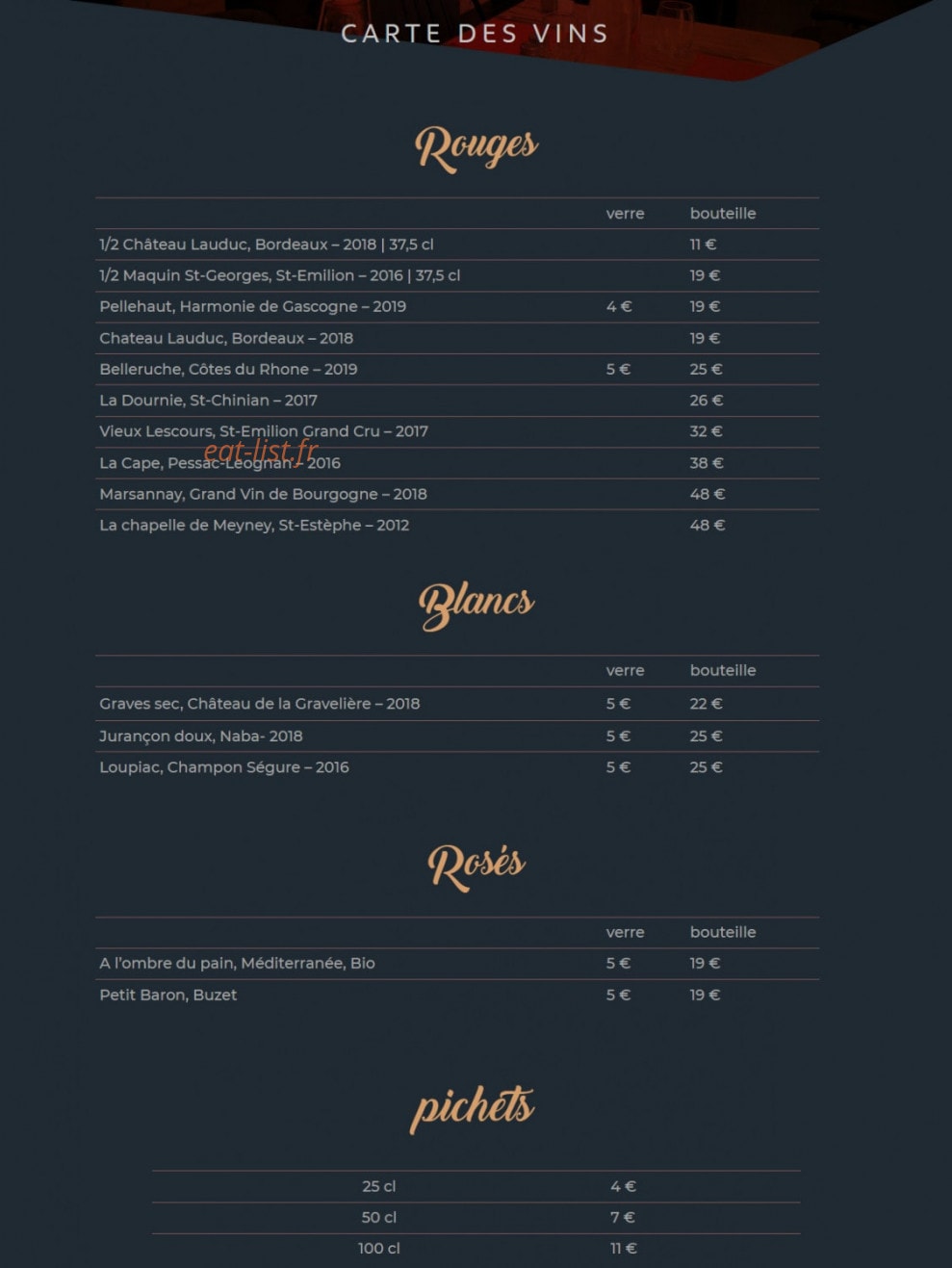 Restaurant l'ardoise — carte page 3