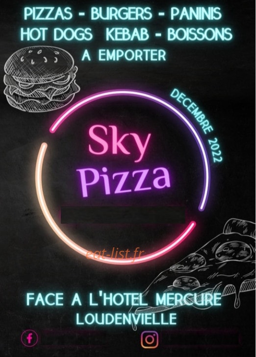 Sky Pizza — carte page 1