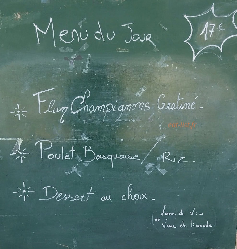 La Taverne — carte page 1