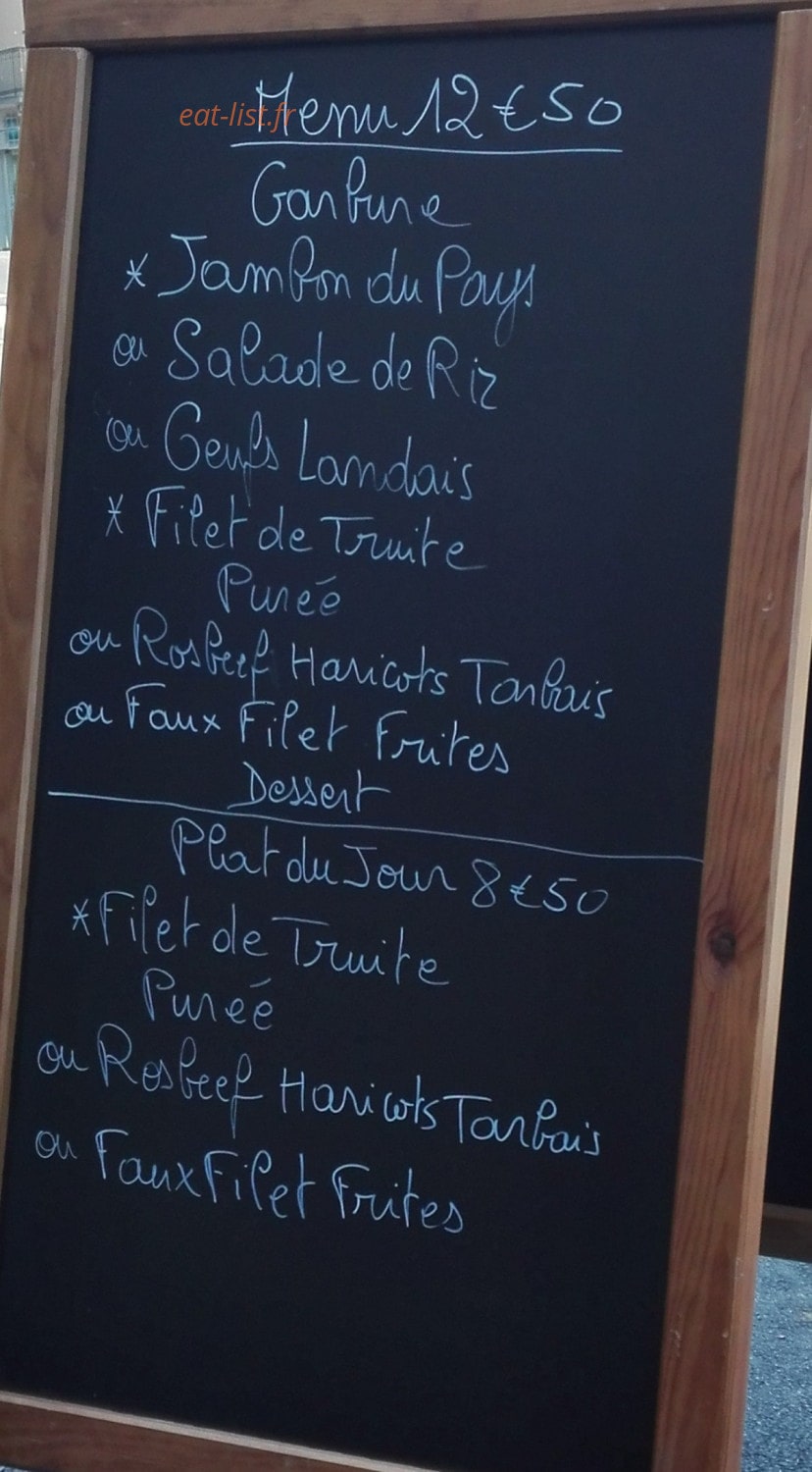 Bar des Autobus — carte page 1