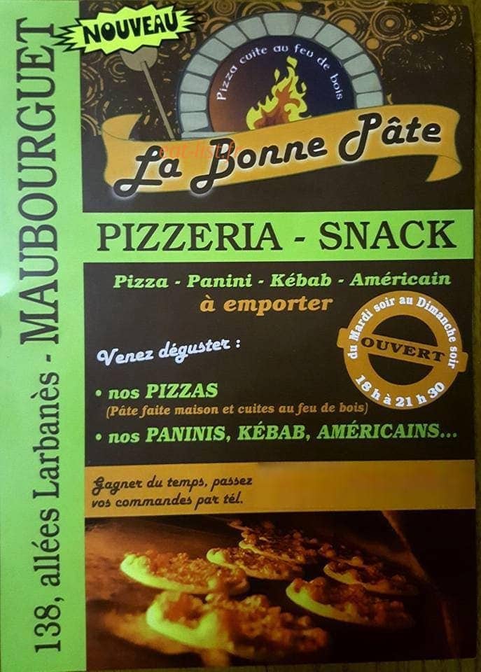 La bonne pâte — carte page 1