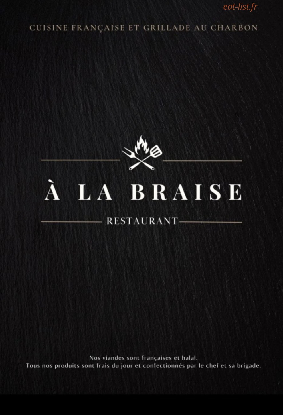 A la braise — carte page 1