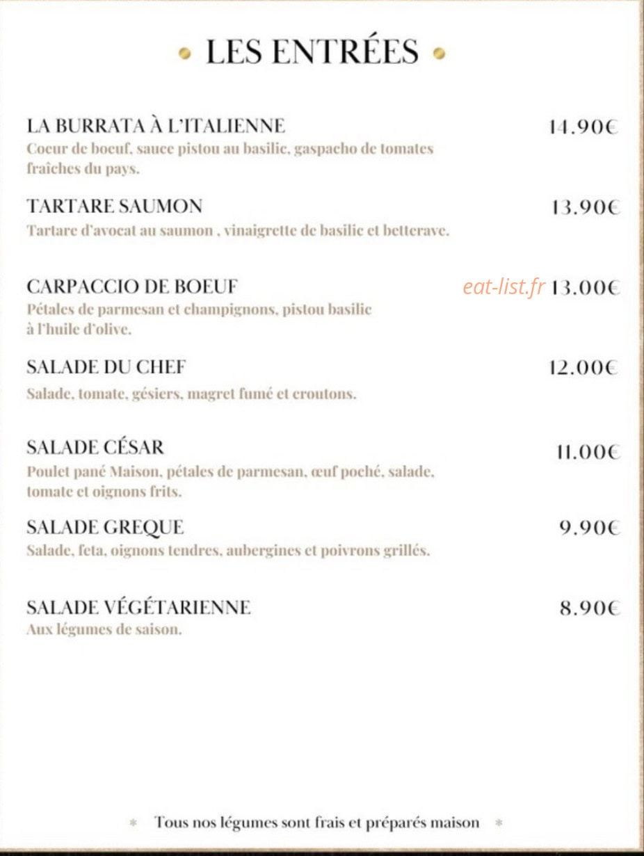 A la braise — carte page 2