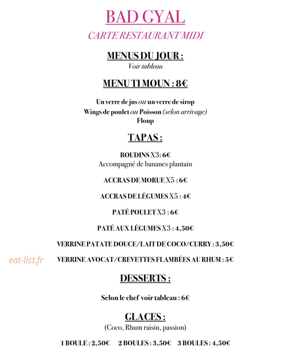 Bad Gyal — carte page 9
