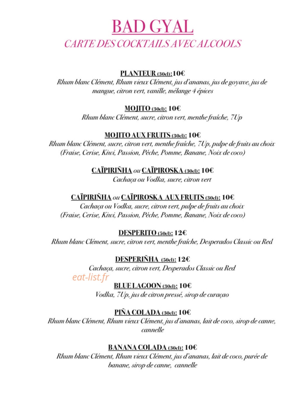 Bad Gyal — carte page 4