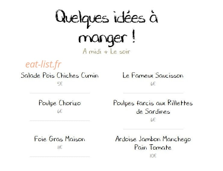 Bar de la Marée — carte page 1