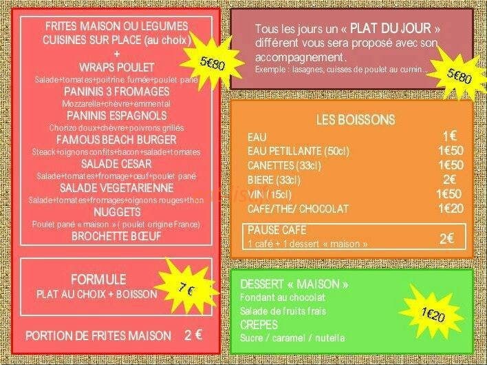Beach Kfe — carte page 1