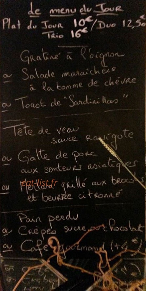 Bistrot Coté Cour — carte page 1