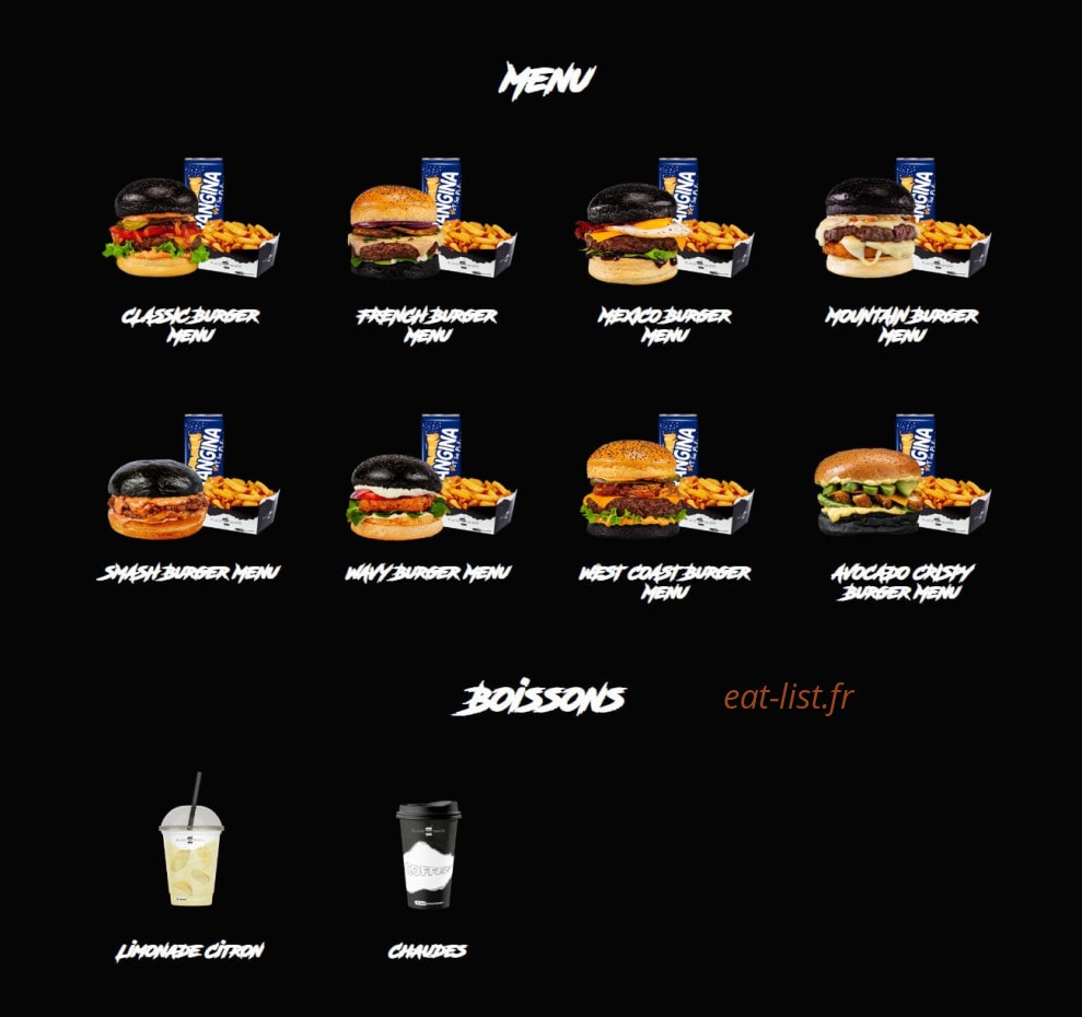 Black & White Burger — carte page 2